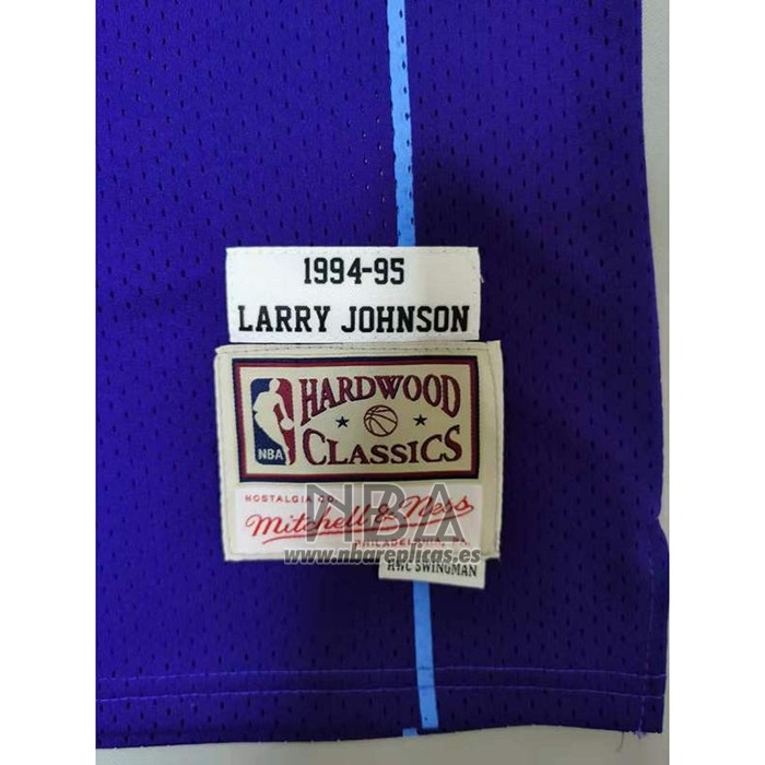 Camiseta Charlotte Hornets Alonzo Mourning NO 33 Mitchell & Ness Violeta